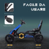 Go Kart a Pedali per Bambini 3-8 Anni con Sedile Regolabile e Ruote in EVA, 100x58x58.5 cm, Blu