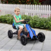 Go Kart a Pedali per Bambini 3-8 Anni con Sedile Regolabile e Ruote in EVA, 100x58x58.5 cm, Blu