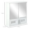 Mobiletto Bagno Pensile con Antine a Specchio, 55x17.5x60cm - Bianco