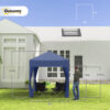 Gazebo Pieghevole Pop Up 2x2 m con 4 Pareti Rimovibili in Poliestere e Acciaio, Blu