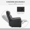 Poltrona Relax Reclinabile Imbottita Ergonomica con Poggiapiedi Ecopelle 80 × 97 × 107cm Nero