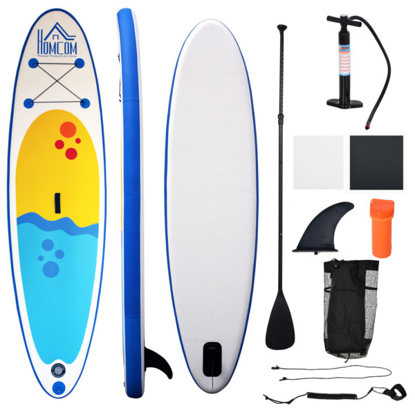 Tavola Gonfiabile SUP Stand Up Paddle con Pagaia Regolabile Blu 305x76x10cm