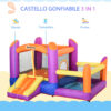 Castello Gonfiabile per Bambini con Scivolo e Piscina Multicolor