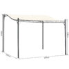 Gazebo Tenda Parasole Con Telo in Poliestere, Crema, 297x297cm