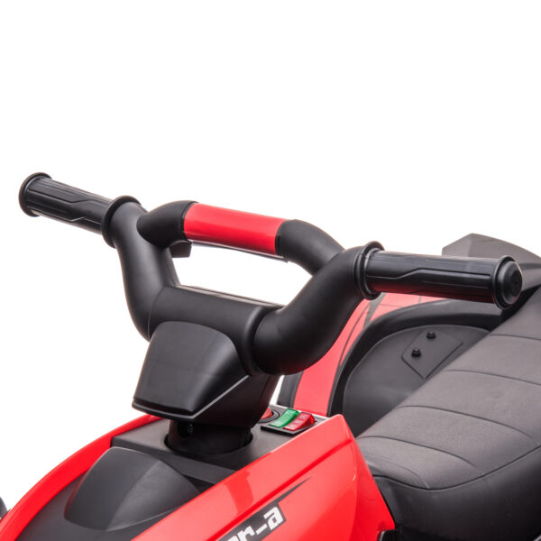 Quad Elettrico per Bambini 12V, 2 Velocità, Ruote Larghe con Sospensioni e Fari LED, Età 3-5 Anni, Rosso