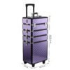 Trolley per Make Up Professionale in Alluminio Viola con Valigetta Removibile 33.5 x 23 x 76/95.5cm