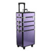 Trolley per Make Up Professionale in Alluminio Viola con Valigetta Removibile 33.5 x 23 x 76/95.5cm