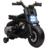 Moto Elettrica per Bambini 3-5 Anni in PP e Metallo con Rotelle, Clacson e Musica, 86x44x58 cm, Nera