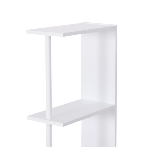 Mobiletto a Colonna da Bagno Salvaspazio in Legno, Bianco e Grigio, 15x33x136cm