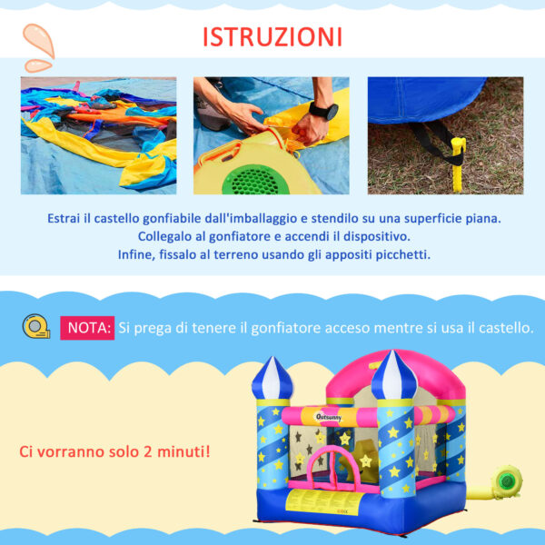 Castello Gioco Gonfiabile Gigante per Bambini con Gonfiatore