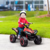 Quad Elettrico per Bambini 12V, 2 Velocità, Ruote Larghe con Sospensioni e Fari LED, Età 3-5 Anni, Rosso