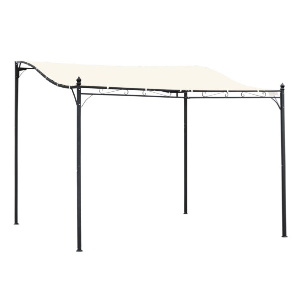 Gazebo Tenda Parasole Con Telo in Poliestere, Crema, 297x297cm