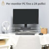 Supporto per Monitor PC in Acrilico con Scomparti Centrali, 57x19x11.5cm, Trasparente