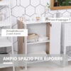 Armadietto a Due Ante per Ingresso, Bagno o Camera in Legno Rovere e Bianco