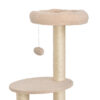 Albero Tiragraffi Robusto per Gatti con Cuccia e Corda Sisal Beige