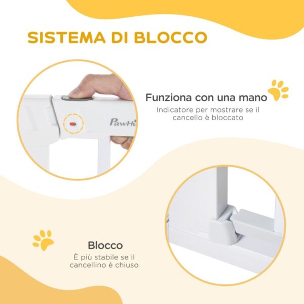 Cancelletto di Sicurezza per Cani, Fissaggio a Pressione Larghezza Regolabile 75-96cm