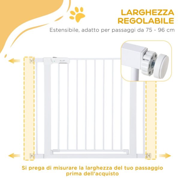 Cancelletto di Sicurezza per Cani, Fissaggio a Pressione Larghezza Regolabile 75-96cm