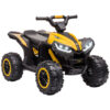 Quad Elettrico per Bambini 12V con 2 Velocità, Ruote Larghe con Sospensioni e Fari LED, Età 3-5 Anni, Giallo