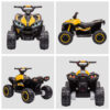 Quad Elettrico per Bambini 12V con 2 Velocità, Ruote Larghe con Sospensioni e Fari LED, Età 3-5 Anni, Giallo