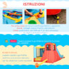 Castello Gonfiabile per Bambini 3-8 Anni con Trampolino, Scivolo e Piscina, 435x245x200cm