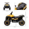 Quad Elettrico per Bambini 12V con 2 Velocità, Ruote Larghe con Sospensioni e Fari LED, Età 3-5 Anni, Giallo