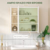 Armadietto Specchiera Bagno a 3 Ante con Mensole Regolabili, 68x22x60cm, Bianco