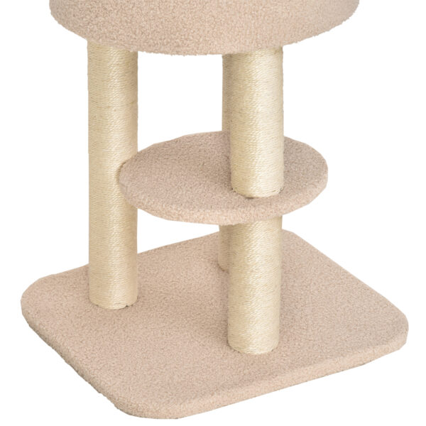 Albero Tiragraffi Robusto per Gatti con Cuccia e Corda Sisal Beige