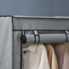 Armadio Guardaroba Portatile in Tessuto non Tessuto con 4 Ripiani Aperti e 2 Appendini, 118x49x170 cm, Grigio