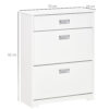 Scarpiera Moderna in Legno, 2 Cassetti può contenere 16 paia di Scarpe 70x29x92cm, Bianco