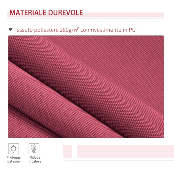 Tenda da Sole per Esterno Avvolgibile a Parete Impermeabile in Poliestere, Rosso Bordeaux 3x2.5m