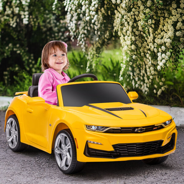 Macchina Elettrica per Bambini 12V Marchio Chevrolet Camaro con Telecomando, Giallo