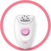 Braun Silk-épil 1 Epilatore Elettrico Donna con Cavo, 20 Pinzette per Epilazione Duratura, Bianco/Rosa