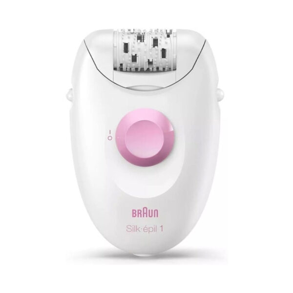 Braun Silk-épil 1 Epilatore Elettrico Donna con Cavo, 20 Pinzette per Epilazione Duratura, Bianco/Rosa