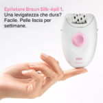 Braun Silk-épil 1 Epilatore Elettrico Donna con Cavo, 20 Pinzette per Epilazione Duratura, Bianco/Rosa