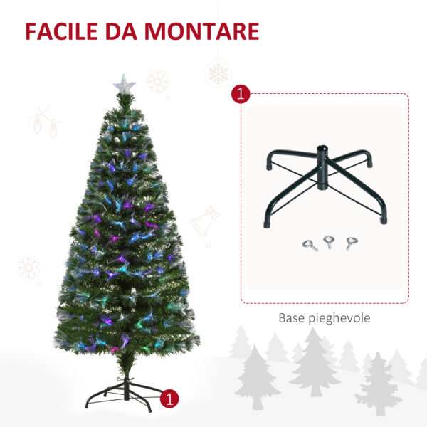 Albero di Natale 150cm in Fibre Ottiche Foltissimo con 180 Luci a LED - Verde