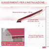 Tenda da Sole per Esterno Avvolgibile a Parete Impermeabile in Poliestere, Rosso Bordeaux 3x2.5m