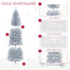 Albero di Natale Artificiale Alto e Stretto con Base Rimovibile 210cm - Argento