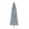 Albero di Natale Artificiale Alto e Stretto con Base Rimovibile 210cm - Argento