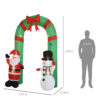 Arco Gonfiabile 12 luci a LED babbo natale 244cm e pupazzo di neve impermeabile