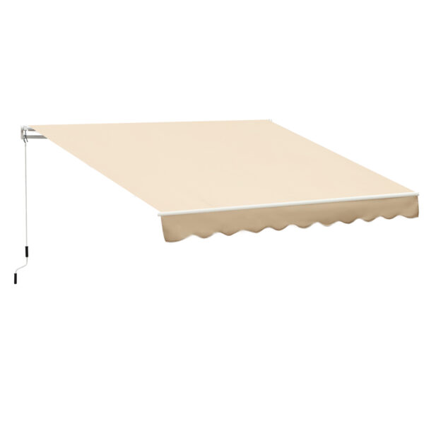 Tenda da Sole Avvolgibile a Parete da Esterno Impermeabile in Alluminio, Beige, 3x2.5m