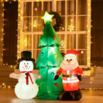 Albero di Natale Gonfiabile 185cm con Babbo Natale Decorazione Natalizia per Giardino e Casa con Luci LED - Multicolore