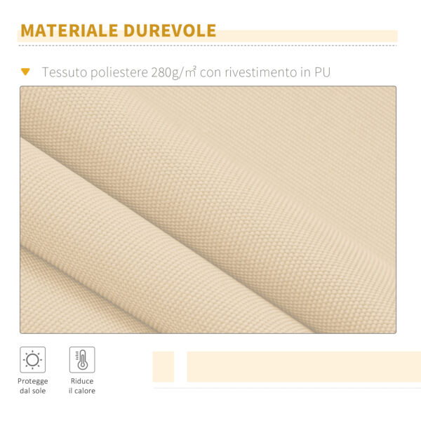 Tenda da Sole Avvolgibile a Parete da Esterno Impermeabile in Alluminio, Beige, 3x2.5m