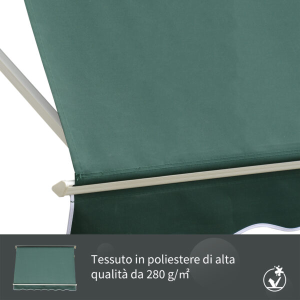 Tenda da Sole a Caduta con Rullo Avvolgibile e Angolazione Regolabile 0-120°, 180×70cm, Verde