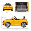 Macchina Elettrica per Bambini 12V Marchio Chevrolet Camaro con Telecomando, Giallo