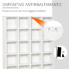 Mobile Libreria in Legno Bianco 24 Scomparti, 130.5x89x20cm