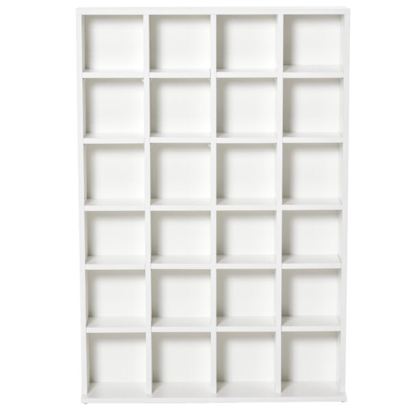 Mobile Libreria in Legno Bianco 24 Scomparti, 130.5x89x20cm