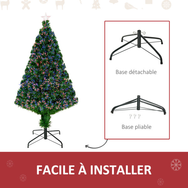 Albero di Natale Artificiale in Fibra Ottica con Supporto in PVC Foltissimo 120cm