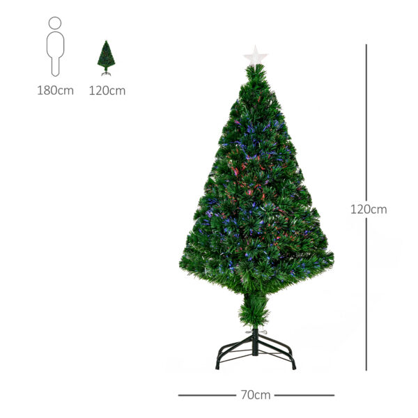 Albero di Natale Artificiale in Fibra Ottica con Supporto in PVC Foltissimo 120cm