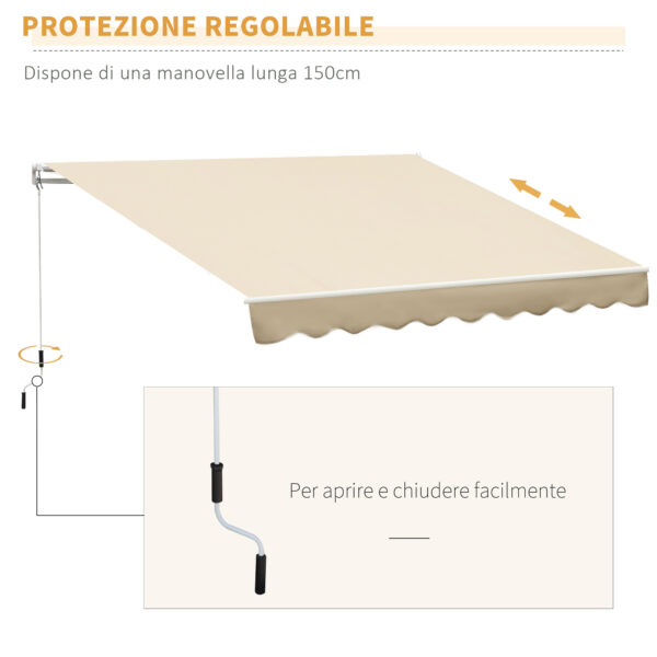 Tenda da Sole Avvolgibile a Parete da Esterno Impermeabile in Alluminio, Beige, 3x2.5m