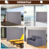 Tenda Privacy Laterale Tenda da Sole Laterale e Avvolgibile Protezione Vento 3x1.6m Grigio